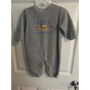 Baby Boy Little Champion Football Fleece Romper Gray 6 9 Months